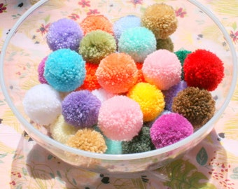 Pompons en laine de couleur mixte 4 à 5 cm Lot de 5