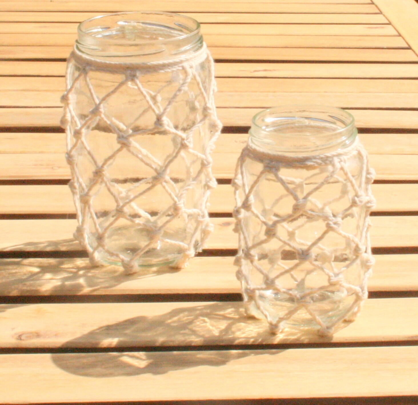 Récup Verre en Macramé