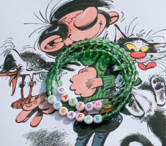 Elastic Bracelet Letters Gaston Lagaffe Andre Franquin Lot Etsy