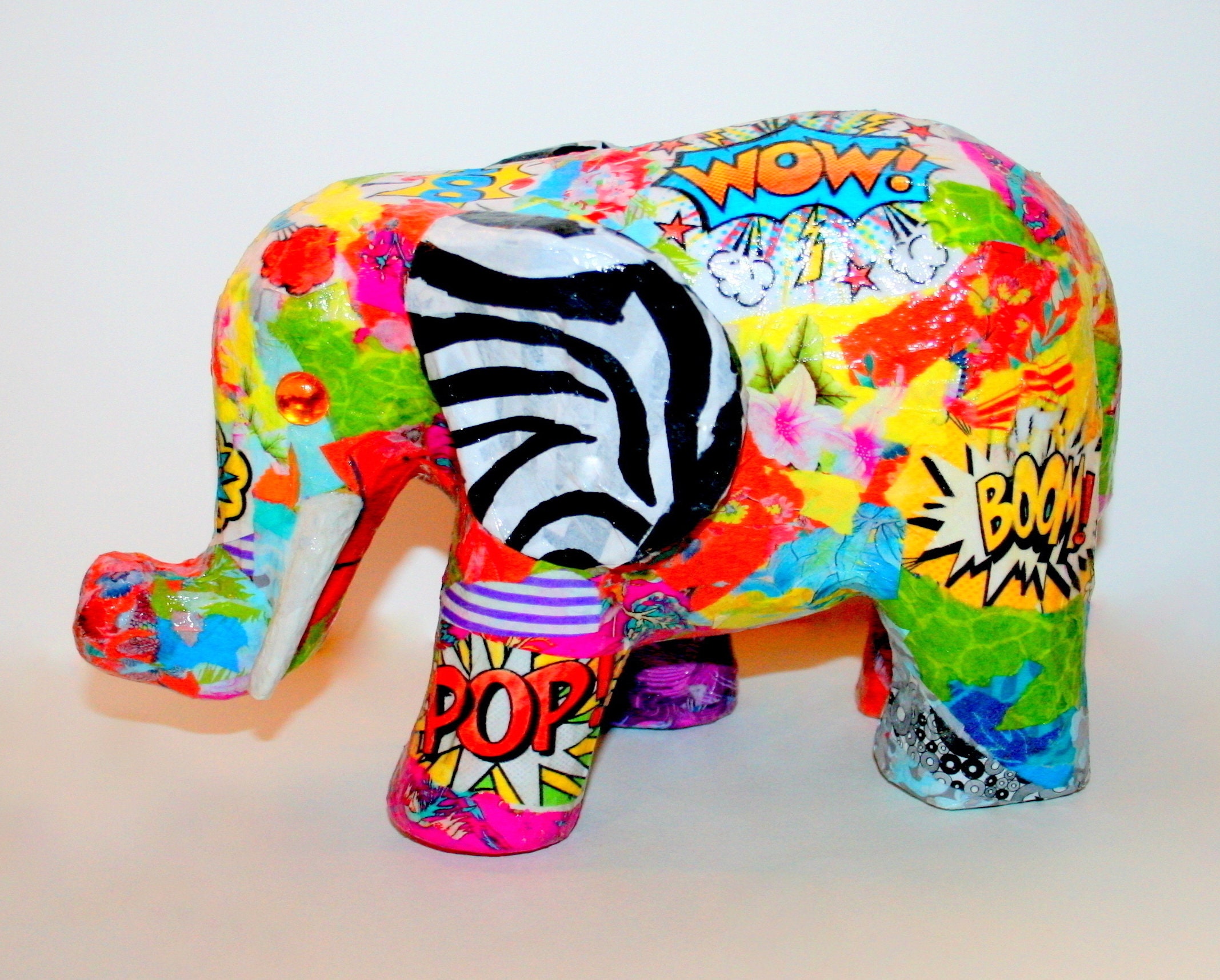 Objet de Décoration Éléphant Inspiré Du Pop Art en Déco Patch
