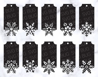 Snowflake Gift Tags SVG Bundle, Gift Tags SVG, Decorative Gift Tags SVG, Christmas Tags Svg, Label Svg, Price Tag Svg, Cricut Svg Files