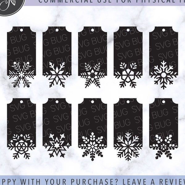 Snowflake Gift Tags SVG Bundle, Gift Tags SVG, Decorative Gift Tags SVG, Christmas Tags Svg, Label Svg, Price Tag Svg, Cricut Svg Files