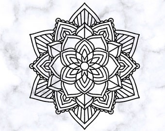 Plik SVG Mandala, Plik SVG Flower Mandala, Plik do cięcia Mandala dla Cricut, Naklejka Mandala SVG, Plik SVG Mandala Jednowarstwowa, Plik do cięcia Intricate