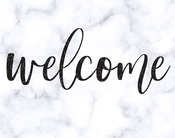 Welcome SVG File, Welcome Door SVG File, Door Decal SVG File, Welcome Sign Svg File, Vinyl Decal Svg File, Welcome Svg For Cricut
