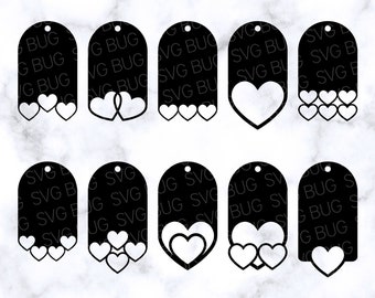 Hart Gift Tags SVG Bundel, Gift Tags SVG, Decoratieve Gift Tags SVG, Valentijnsdag Tags Svg, Label Svg, Prijskaartje Svg, Cricut Svg Bestanden