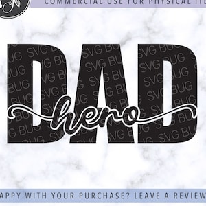 Hero Dad SVG File, Dad SVG File, Father&#39;s Day SVG File, Knockout Svg File