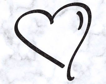 Handgetekend Hart Svg Bestand, Doodle Hart Svg, Liefde Svg