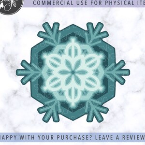 3D Snowflake Mandala SVG, Layered Snowflake Mandala SVG, Snowflake Svg, Ornament Svg, Christmas Svg, Winter Svg, 3D Snowflake, Layered Svg
