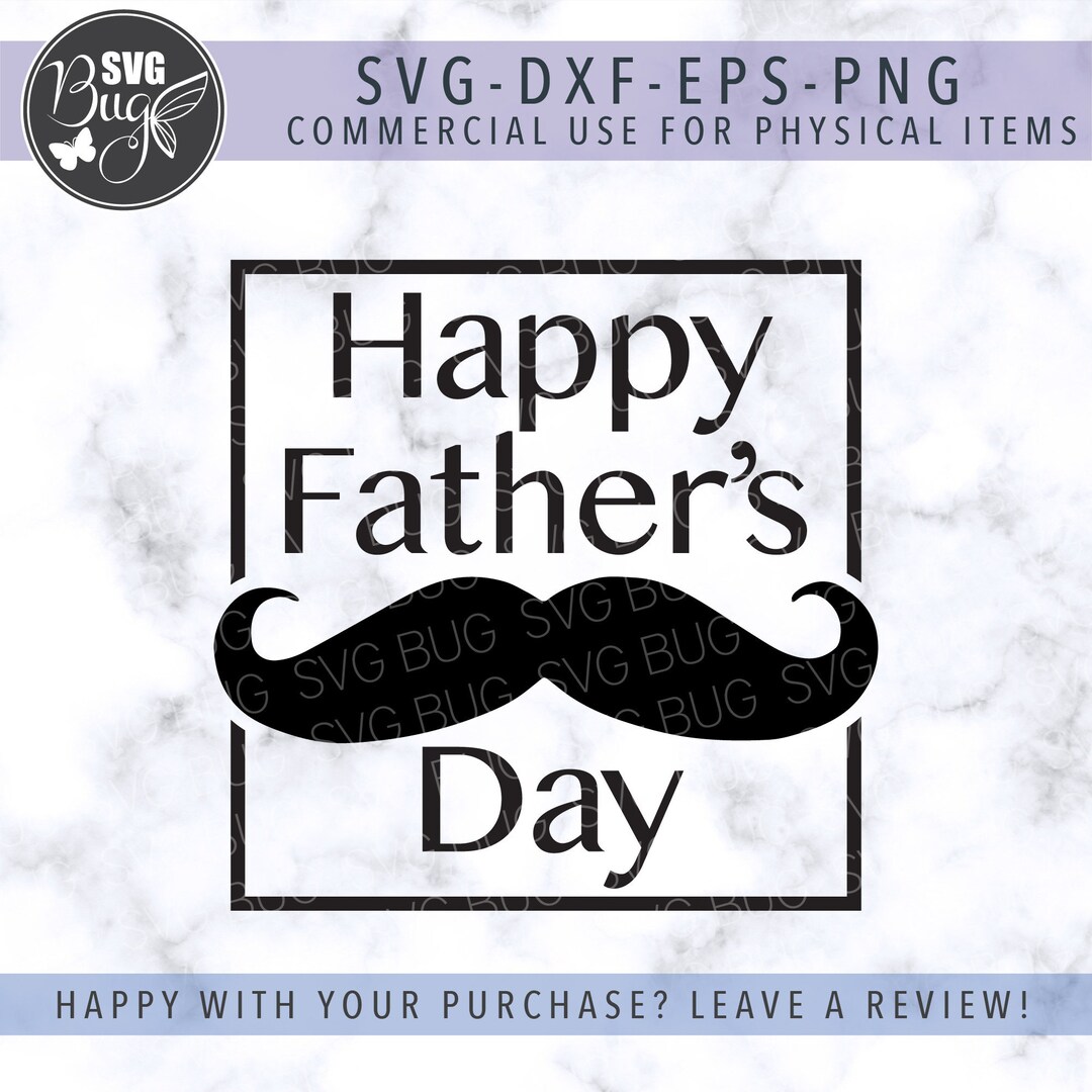 Happy Father's Day SVG File Dad SVG File Mustache SVG - Etsy Canada
