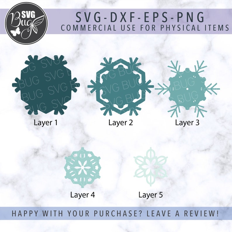 Download 3D Snowflake Mandala SVG Layered Snowflake Mandala SVG | Etsy