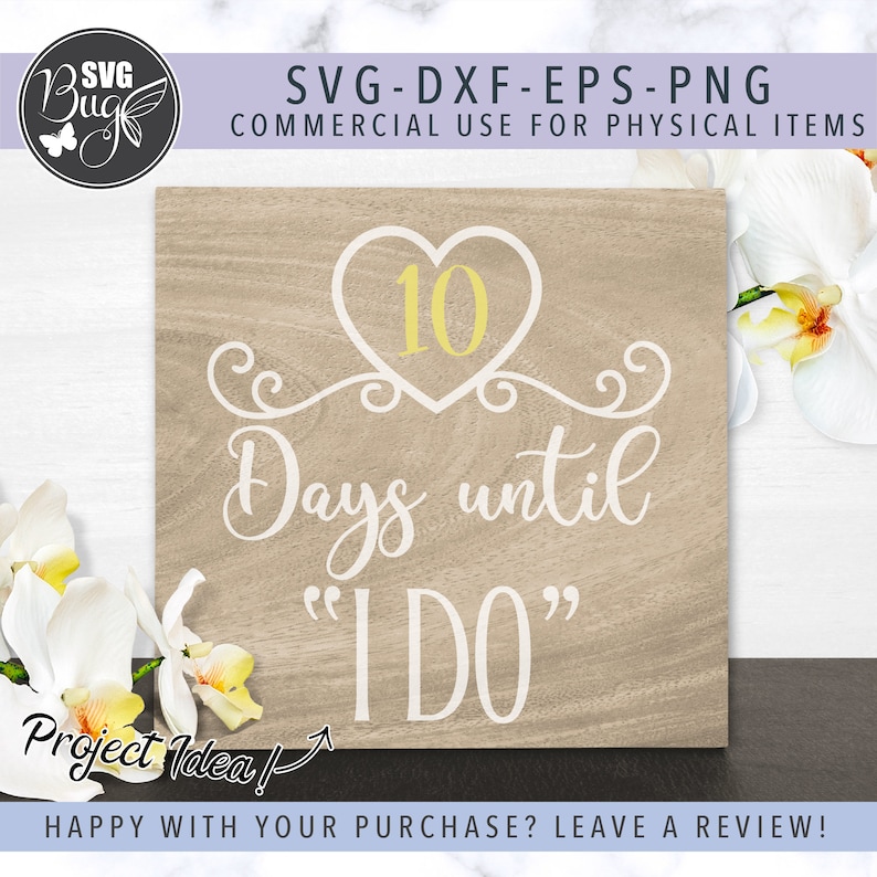 Days Until I Do SVG File Wedding Countdown SVG File Wedding - Etsy Canada