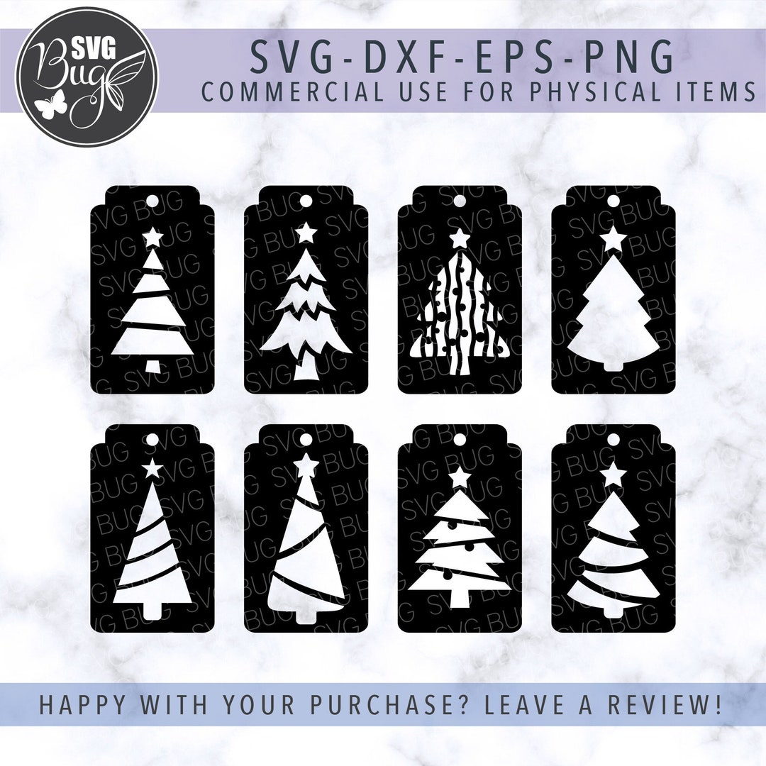 Christmas Tree Gift Tags SVG Bundle Gift Tags SVG Decorative Etsy