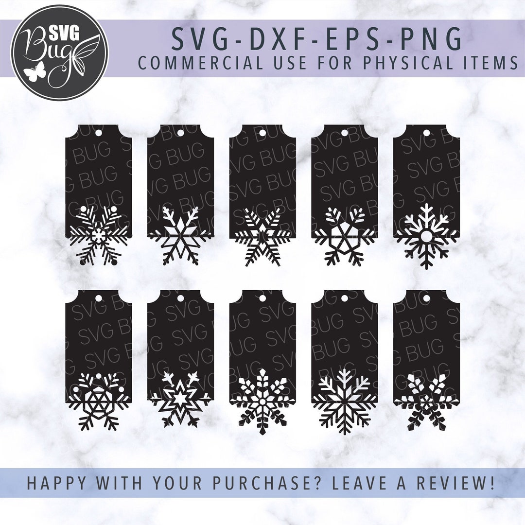 Snowflake Gift Tags SVG Bundle Gift Tags SVG Decorative Gift Etsy Canada