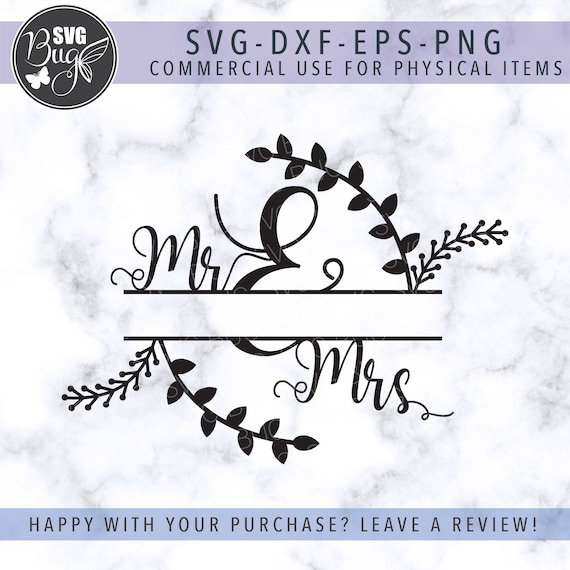 Mr. And Mrs. Monogram SVG File, Wedding SVG File, Split Monogram SVG File, Wedding Monogram Svg File, Monogram Svg File For Cricut