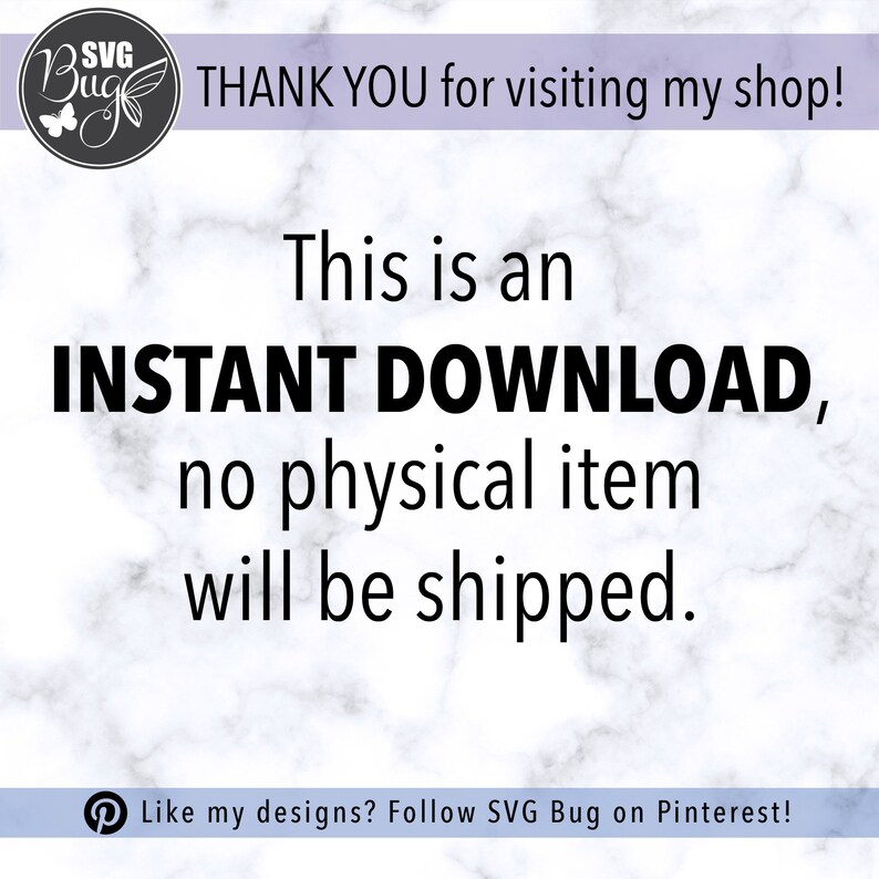 Op de afbeelding: Een digitale afbeelding met de tekst "INSTANT DOWNLOAD" in vette zwarte letters. De afbeelding bevat ook de tekst "THANK YOU for visiting my shop!" en "no physical item will be shipped."