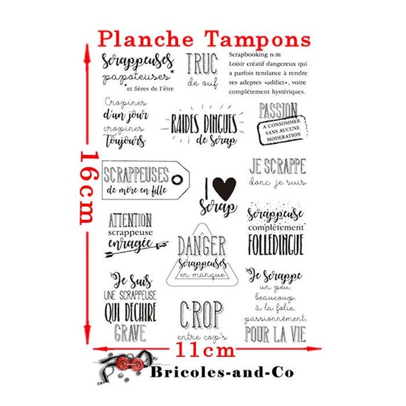 Ensemble de 15 tampons pour scrappeuse mots texte français Etsy