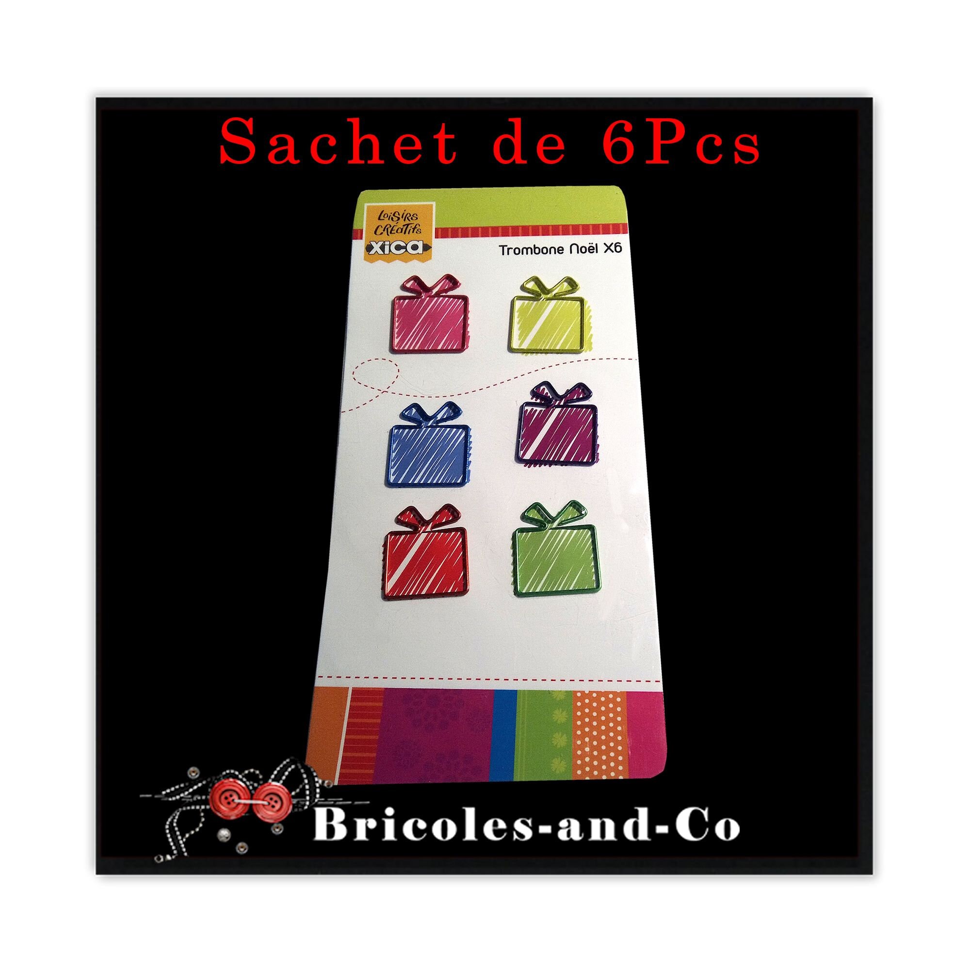 Trombone Noël Cadeaux, Attache Présents. Pour Toute Vos Créations de Noël. Planche 6Pcs.