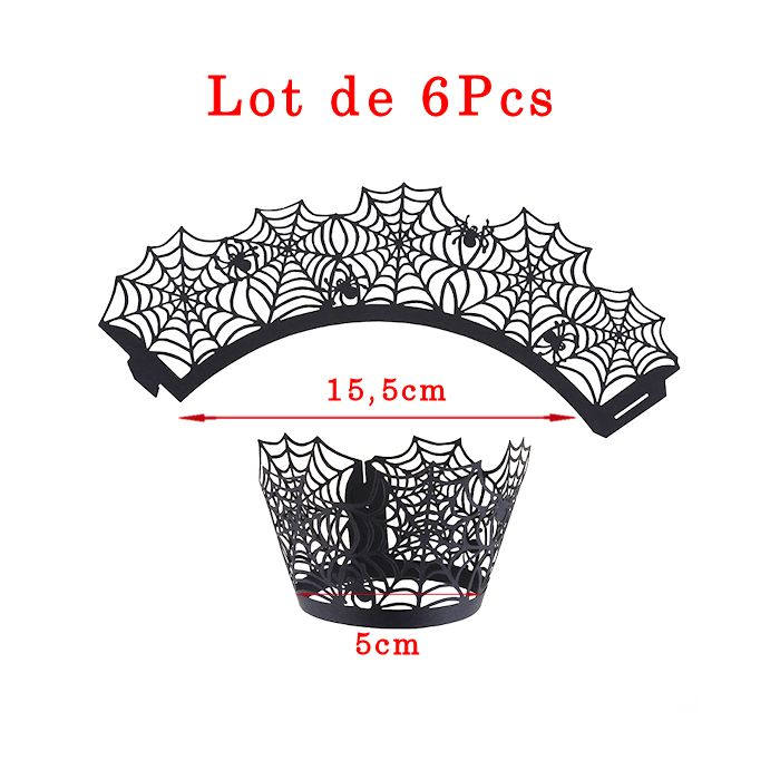 Découpe Cupcake Halloween Toile. Emballage Pour Petit Gâteau Lot 6 Pcs