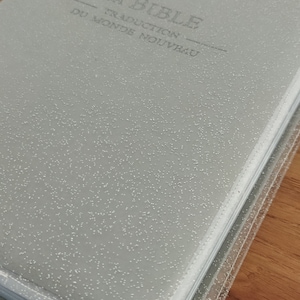 JW bible cover in clear glitter plastic or plain clear