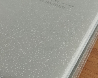 couverture de bible  JW en plastique pailleté transparent ou transparent uni