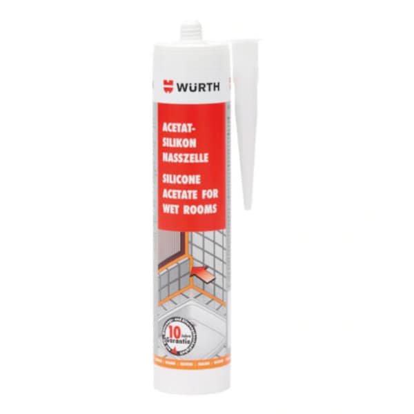 WÜRTH Silicon Acetat Sanitär Silikon Dichtmasse Bausilikon 310 ml (alle Farben)