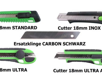 Cuttermesser Ultra Profi Teppichmesser Cutter + 2 Ersatzklingen 18 mm Handwerk