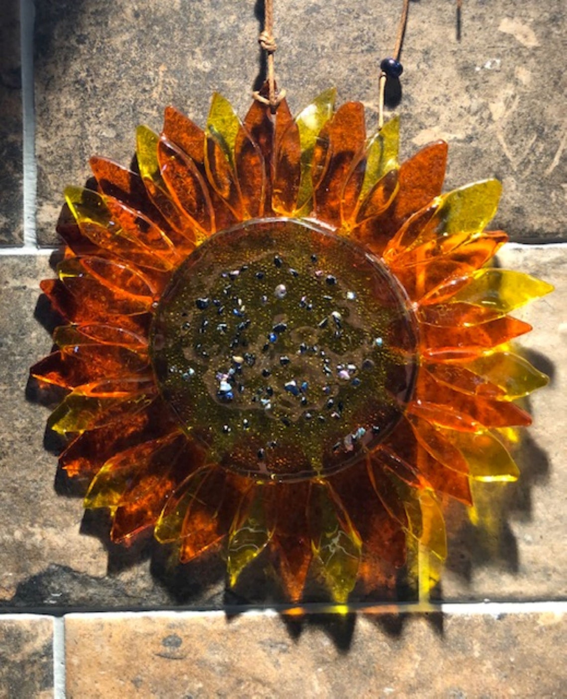 Fused Glass Sunflower Suncatchers Etsy