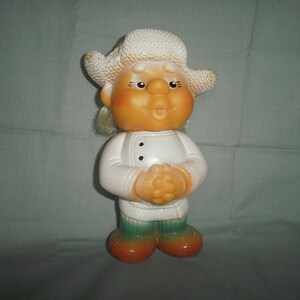 Rubber toy Ancient toy men Antiquarian souvenir toy Vintage present toy Fairy-tale personage gnome