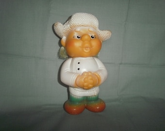 Rubber toy Ancient toy men Antiquarian souvenir toy Vintage present toy Fairy-tale personage gnome