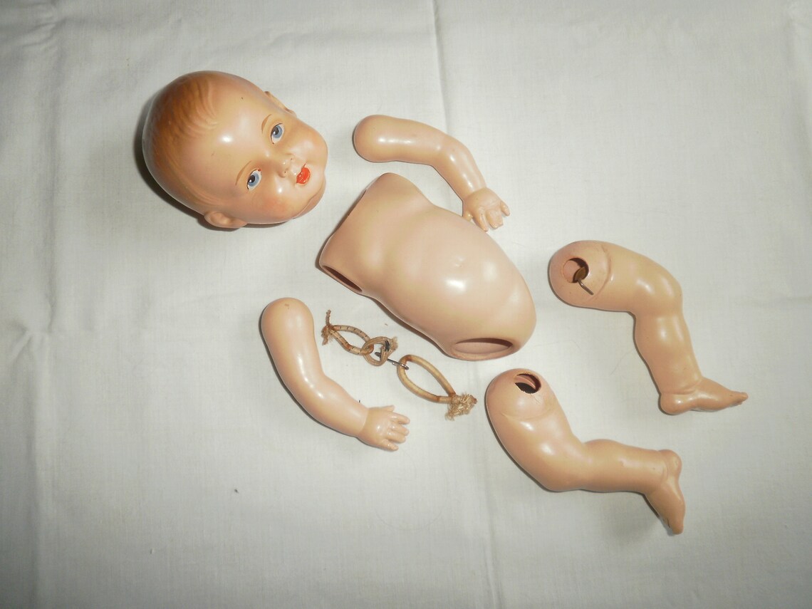 Plastic Doll Toy Parts Plastic Toy Antiquarian Souvenir Toy Little Girl Vintage Plastic Present