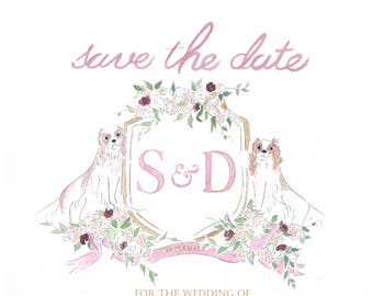 Custom Crest Illustration Invitation or Save the Date