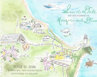 Custom Map for Save the Date or Wedding Invitation