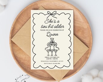 Tini Bit Older Birthday Invite Template | Martini Birthday Invite Template | 22nd Birthday Invite Template | 21st Birthday Invite Template