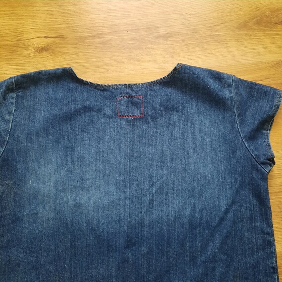 ON SALE Vintage denim blouse tunic blue denim shi… - image 6