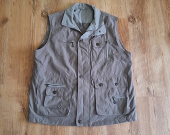 mens vest large gray mens vest size XXL waistcoat fabric vest sleeveless jacket excellent vintage linen vest