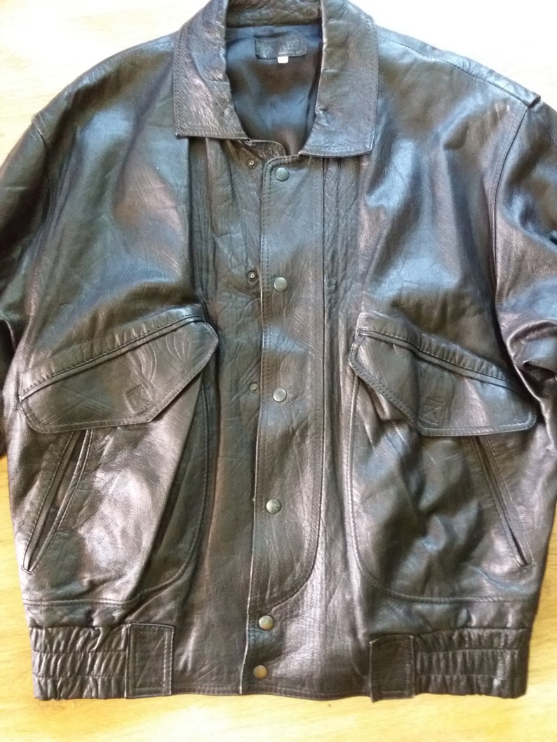 Vera Pelle Vintage Black Italian Genuine Leather Mens Jacket | Etsy