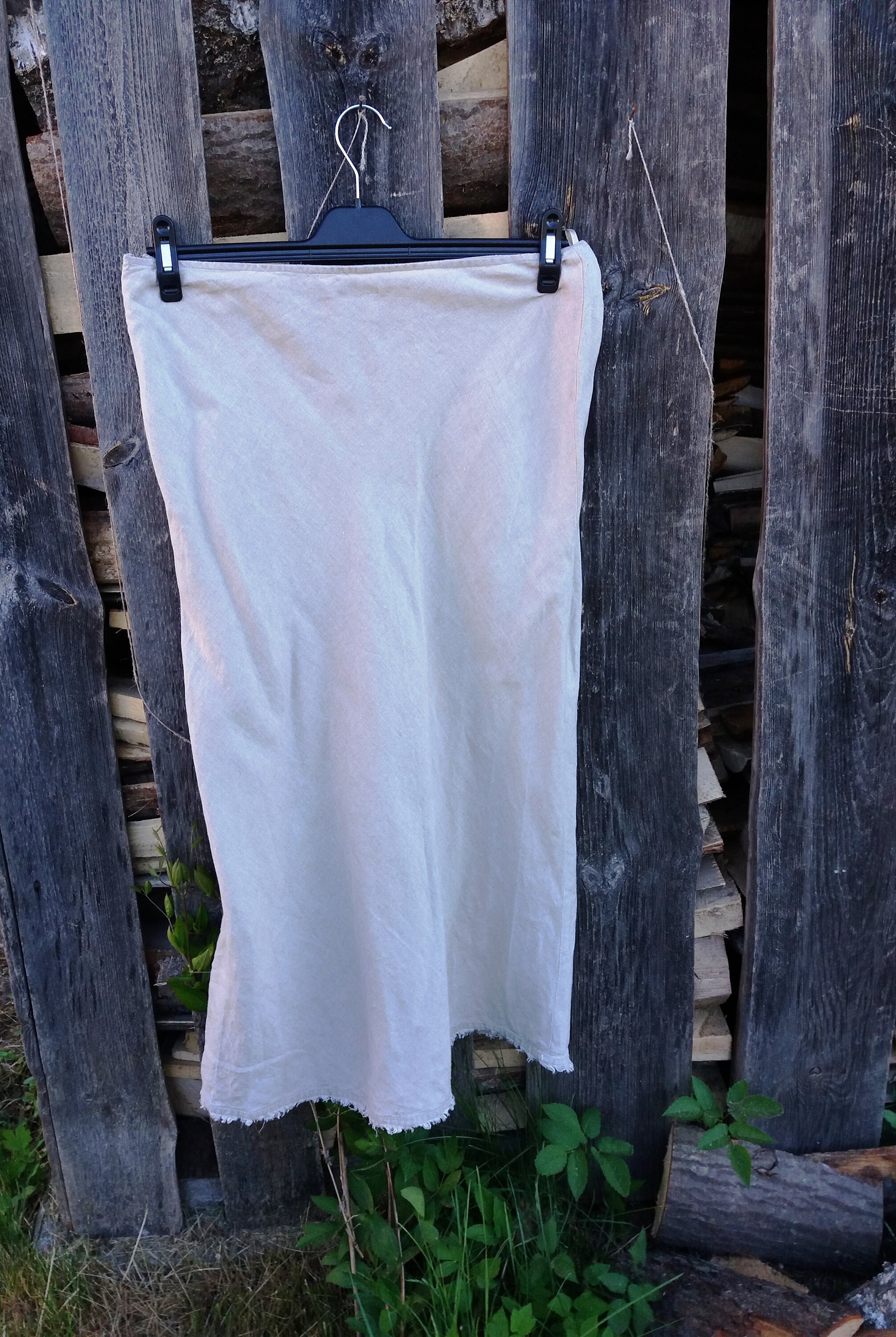 Vintage Linen Skirt L/XL Line Washed Linen Skirt in Natural Etsy UK