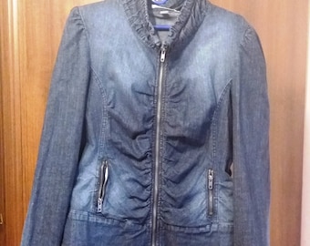 Denim womens blazer original style jacket EUR 16 US L denim blue jacket beautiful vintage denim jacket jeans vintage clothes jacket jeans