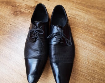 Vintage zwarte leren oxfordschoenen, EU 42 / US 8,5