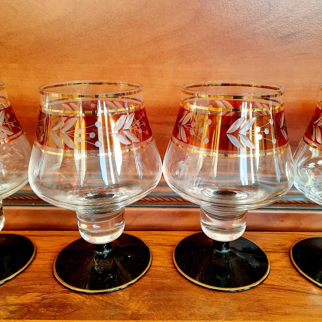 Cognac Glasses Bohemia Crystal Glasses Vintage Bohemia Crystal Cognac