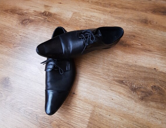 Black natural leather mens shoes US 8.5 UK 8 EU 4… - image 3