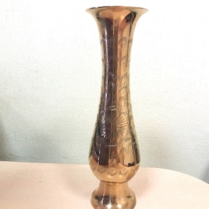Gold Color Metal Vase Yellow Vase Home Decors Beautiful Vases Floral Carves Vintage Home Decor Gift for HerVintage  Kitchen Decors vase