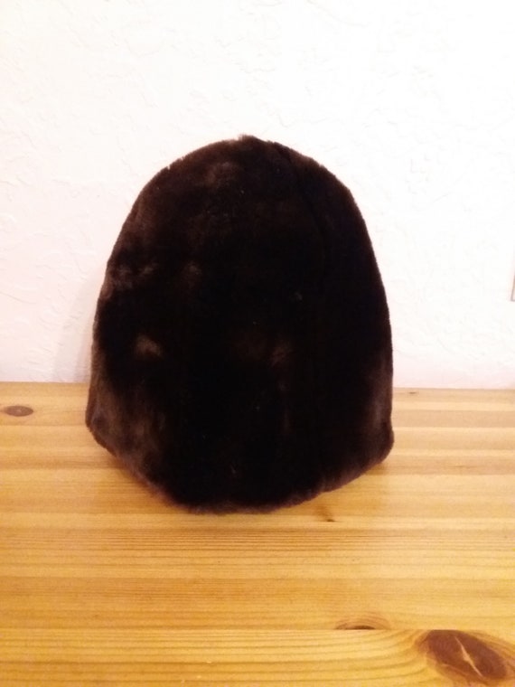 Brown sheepskin hat winter hat soft hat sheepskin… - image 4