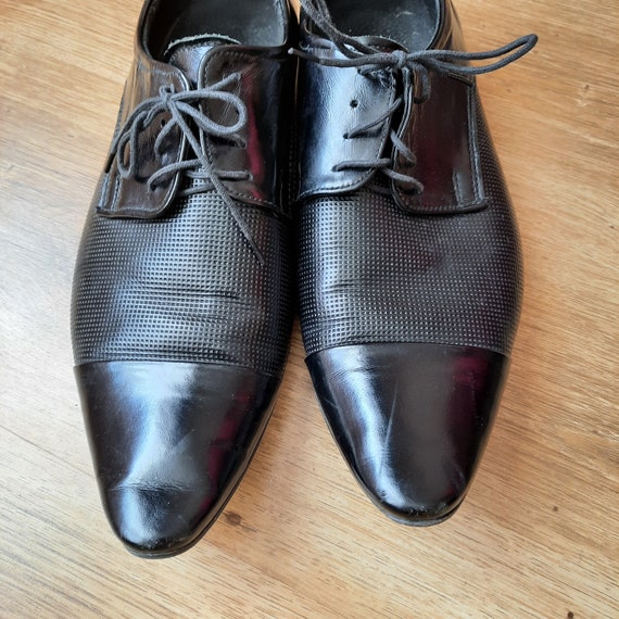 Black natural leather mens shoes US 8.5 UK 8 EU 4… - image 5