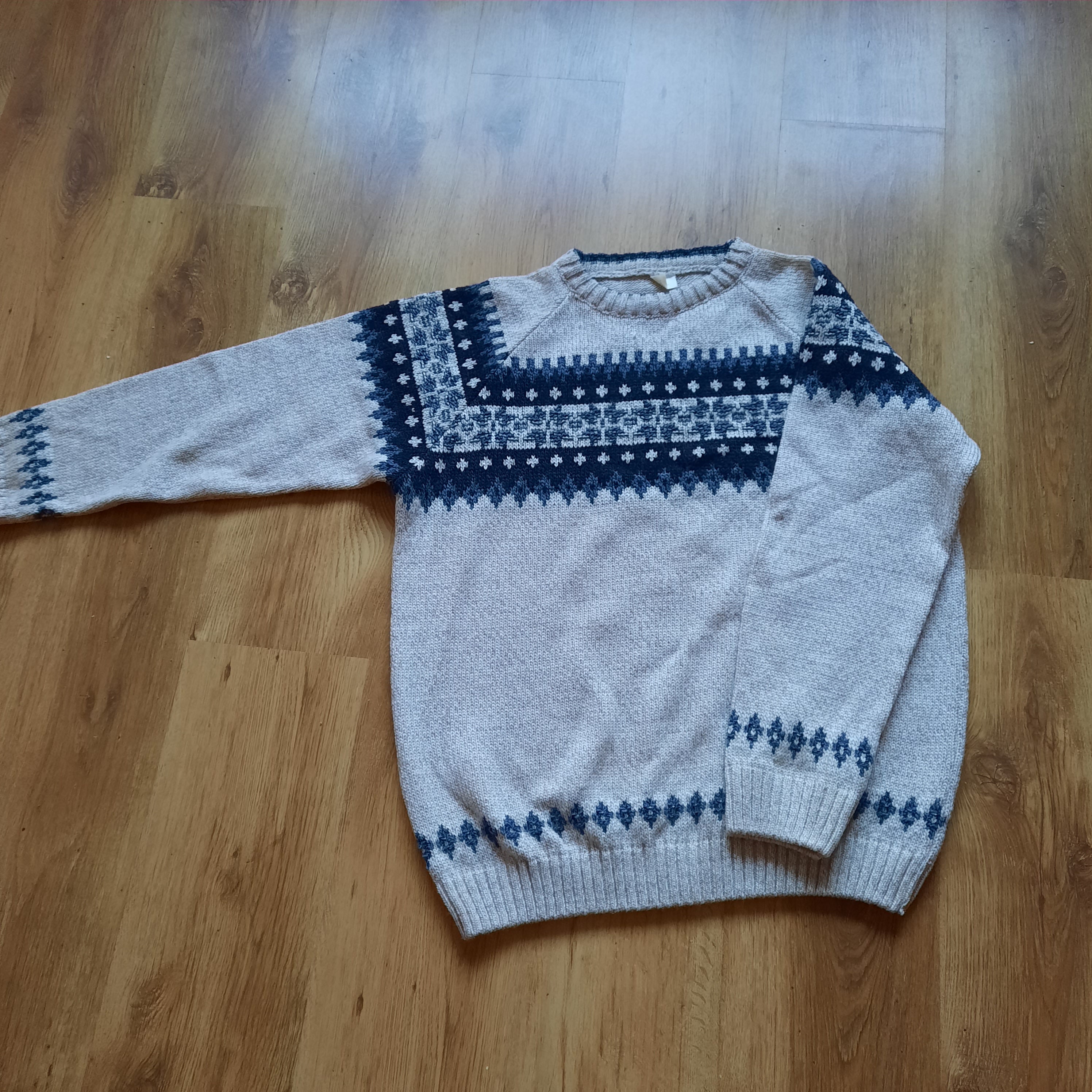 Vintage Mens Sweater Medium Thick Pullover Mens Jumper Beautiful Pattern Large Size XXL Beautiful Mens Pullover Mens Sweater Soft Sweater