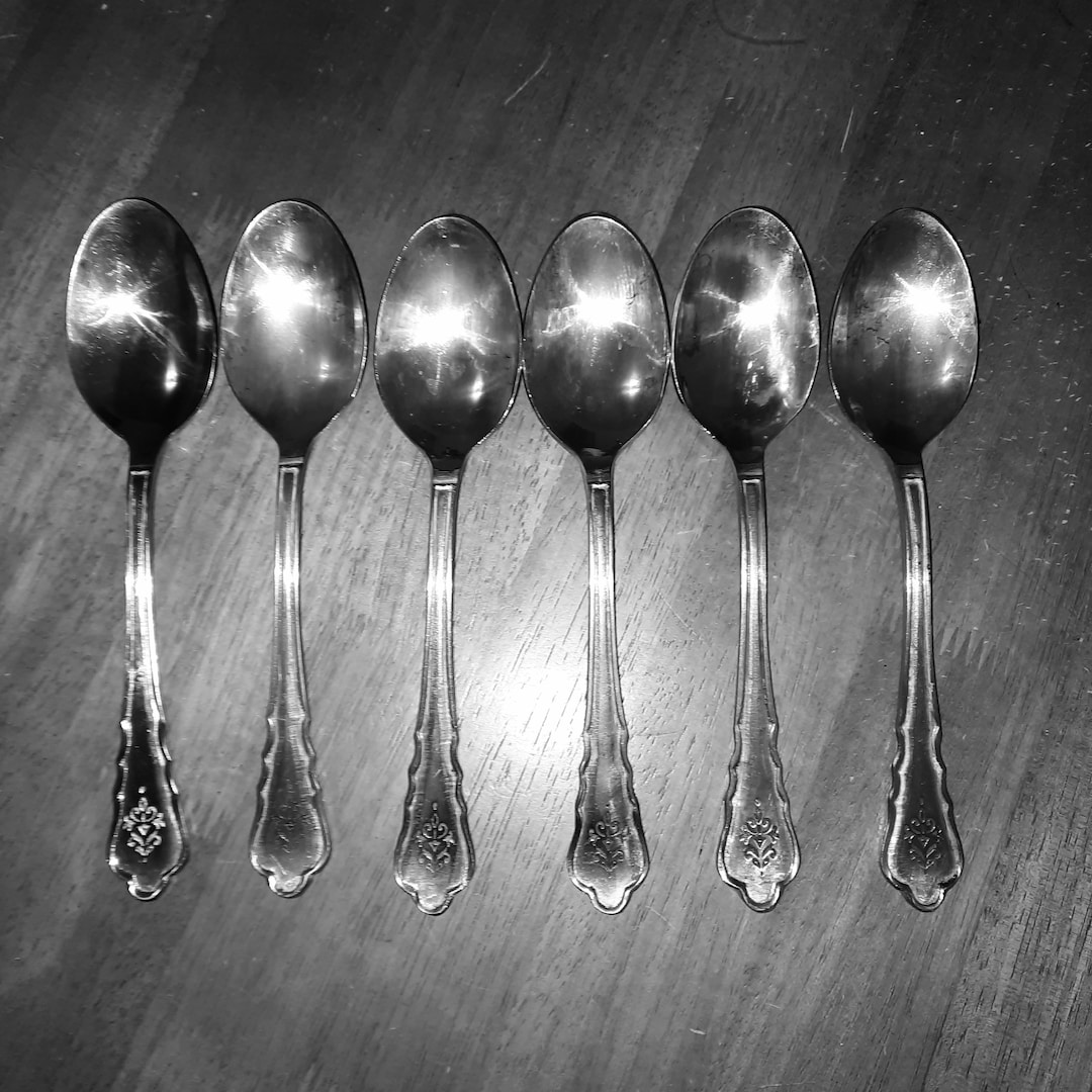 6 Soup Spoon Set Vintage Spoons Vintage Cutlery Antique Soup Spoons
