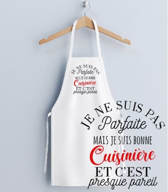 Tablier de cuisine personnalisable blanc , taille adulte, Idée cadeau  maman, humour, drôle -  France