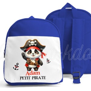 SAC A DOS ENFANT "panda pirate" personnalisé