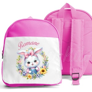 SAC A DOS ENFANT "lapine", spécial maternelle, personnalisé
