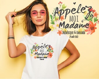 MEILLEURE VENTE t-shirt EVJF "appelez moi Madame" ou "staff de la mariée" (modèle au choix) personnalisé